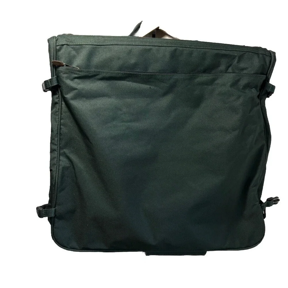 Vintage Garment bag Green CARMEL CLASSIC Hanging Folding Carry On Luggage